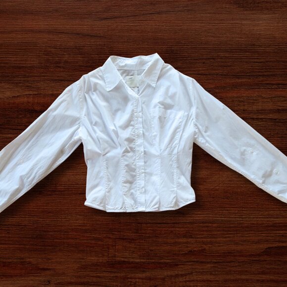 Citizens of Humanity Cropped White Blouse – Size S - Picture 3 of 4